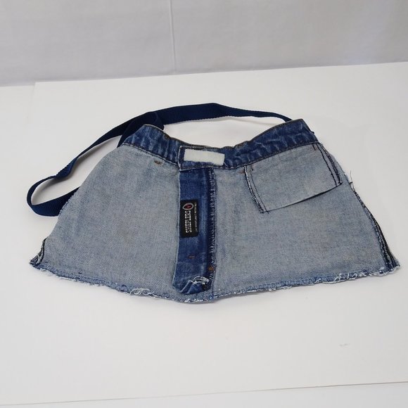 Shoulder Bag Handmade Denim Sheplers Jeans Boho Hippie Cardinals and Blue Jays - Picture 4 of 12